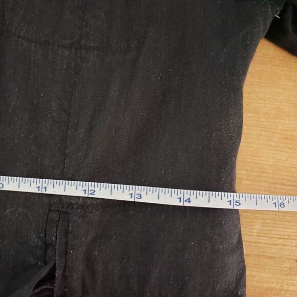 Theory Size 2 XSmall Black Linen Cropped Tie Waist Blazer Jacket - Picture 8 of 12